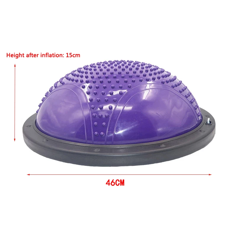 46cm Inflatable Hemisphere Fitness Sport Stress Ball Pilates Yoga Workout Balance Exercise Equipment For Gym Training Balls