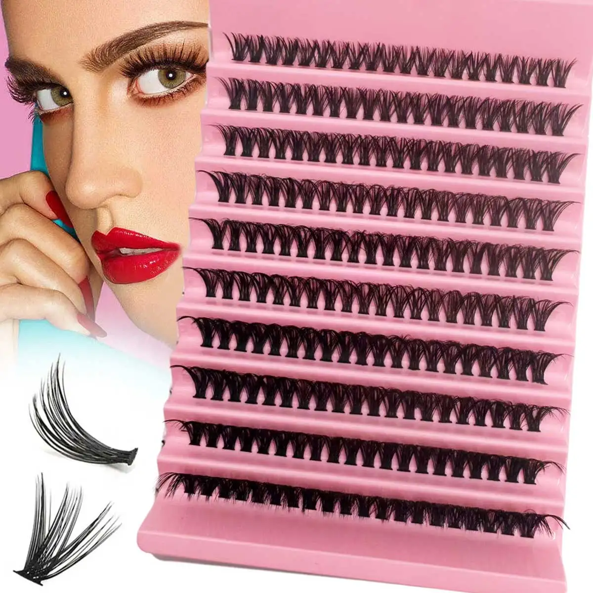 200 قطعة D حليقة 50D رقيق الرموش الفردية نمط مختلط وهمية Wispy طويلة الأمد سميكة مجزأة ملحقات طبيعية جلدة