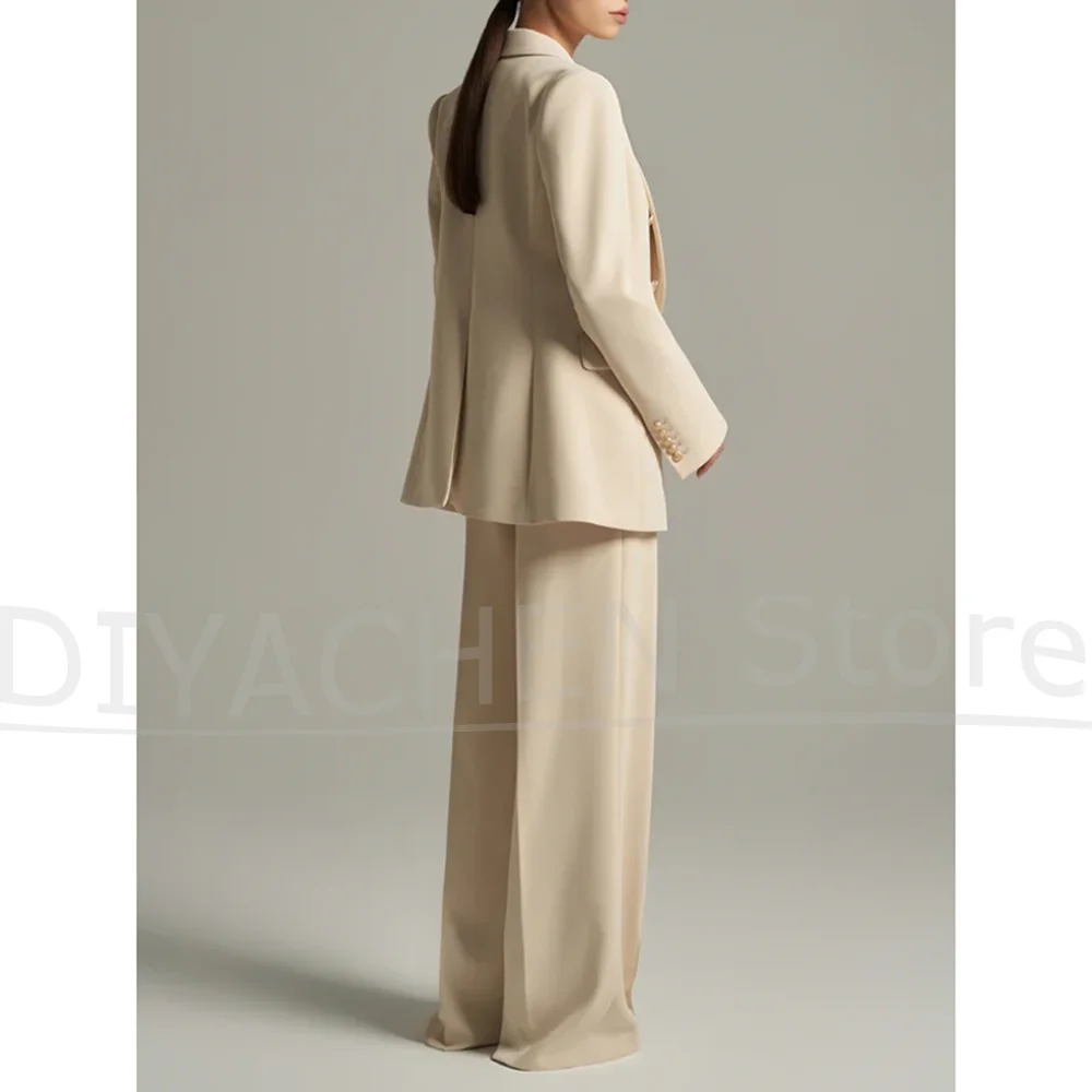 New Women's Three Piece Suit Set Double Breasted Blazer Vest with Pants Office Professional Wear Elegant Daily Casual Suits