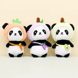 Pendant Keyrings Gift Plush Cute Panda Turn Into Strawberry Grape Carrot Keychain Women Bag Ornaments Toy Soft Pom Ball Car Key