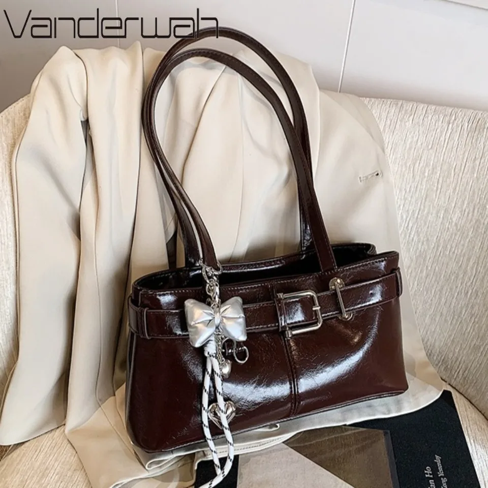 

Зимние сумки на плечо с пряжкой на ремне для женщин Роскошные сумки Женские сумки Дизайнерские брендовые сумки с подвеской Винтаж Новый мешок