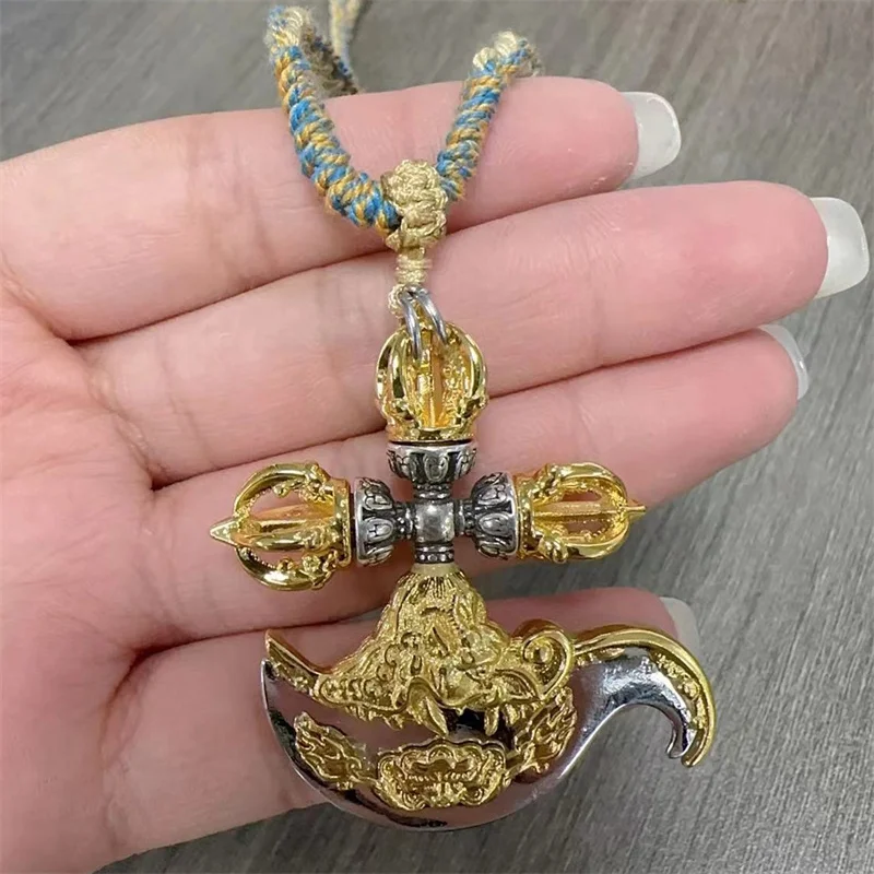 Ethnic Style Vajvakilaka Pendant Men Jewelry Personality Colorful Braided Rope Necklace Women Amulet Accessories