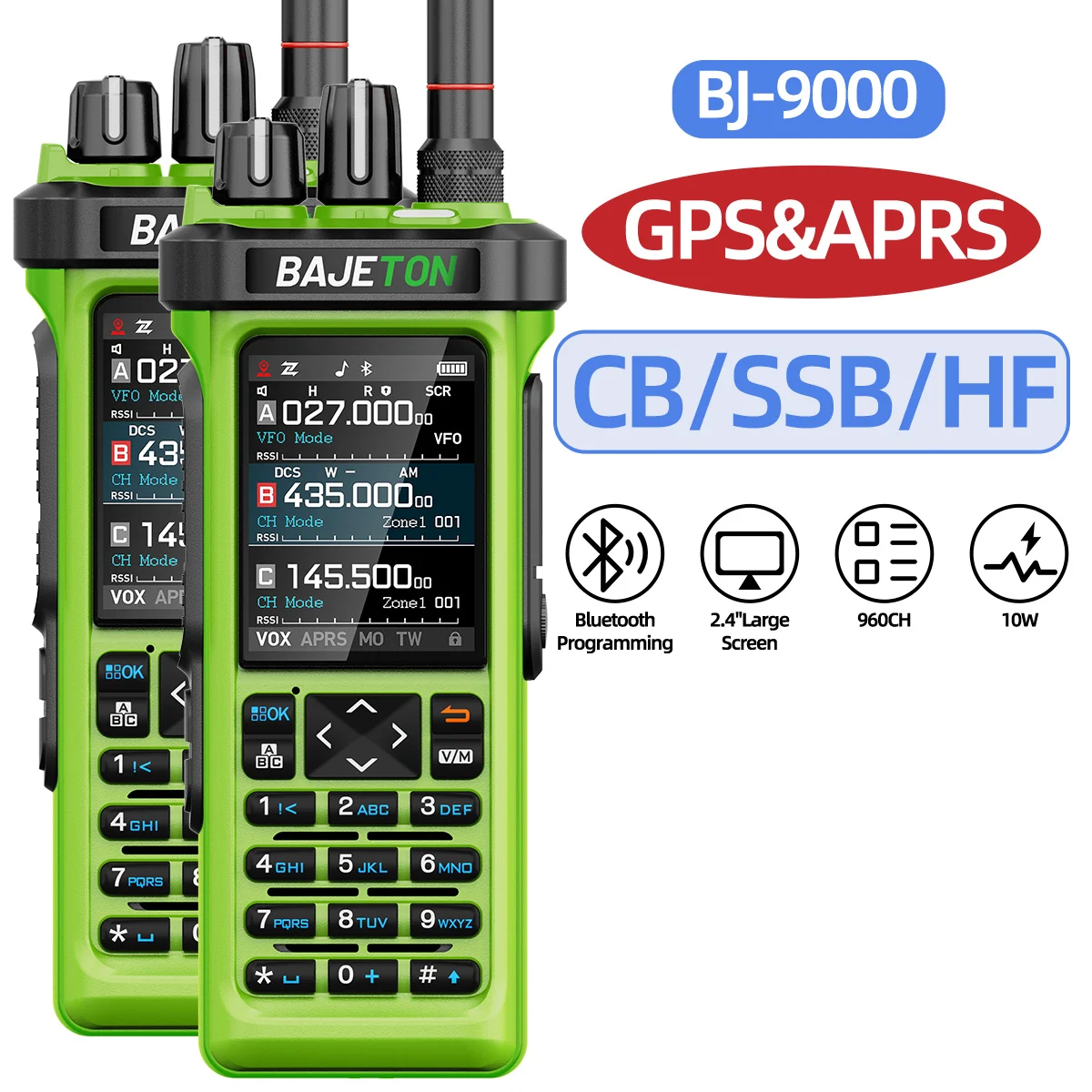 BAJETON BJ-9000 GPS APRSトランシーバー AM/FM/CB受信機 10W