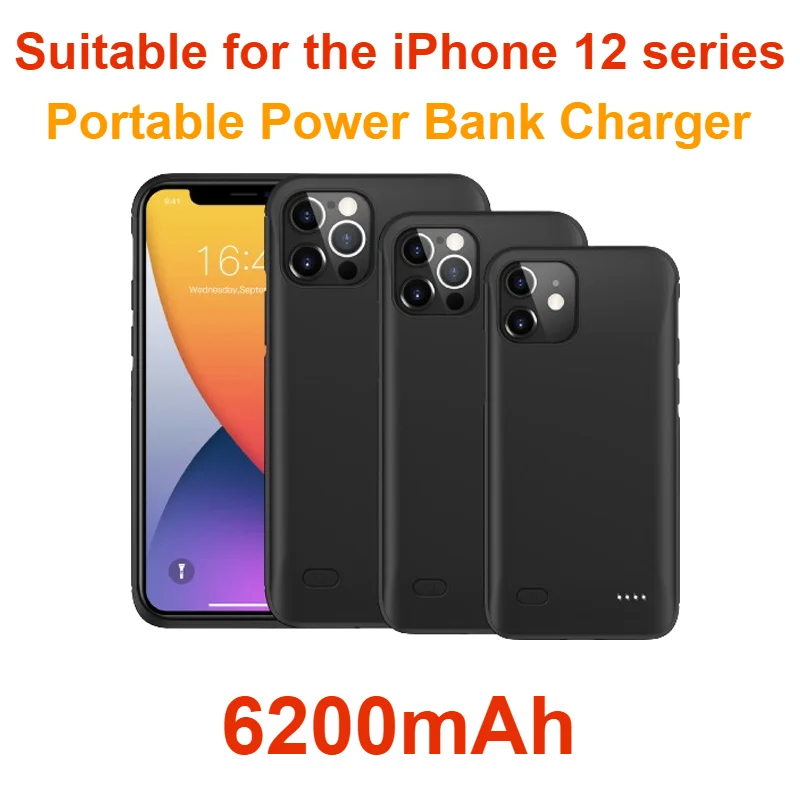 For iPhone  12 Pro MAX  mini Portable Power Bank Charger 6200mAh Battery Charger Case