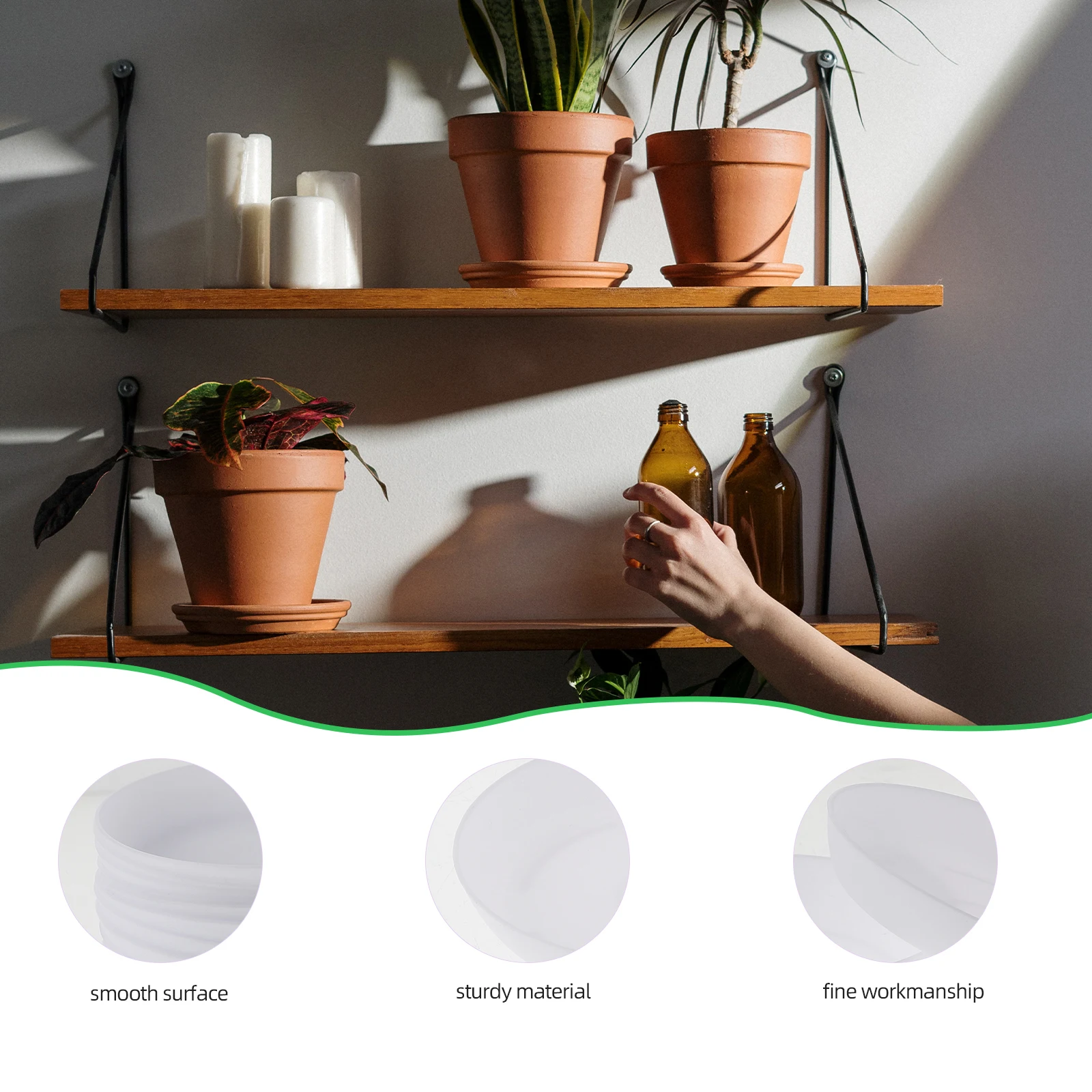 

12pcs Succulent Plant Tray Round Plastic Flowerpot Base Durable Lightweight For Garden Balcony Indoor Outdoor Decor Potted Plant