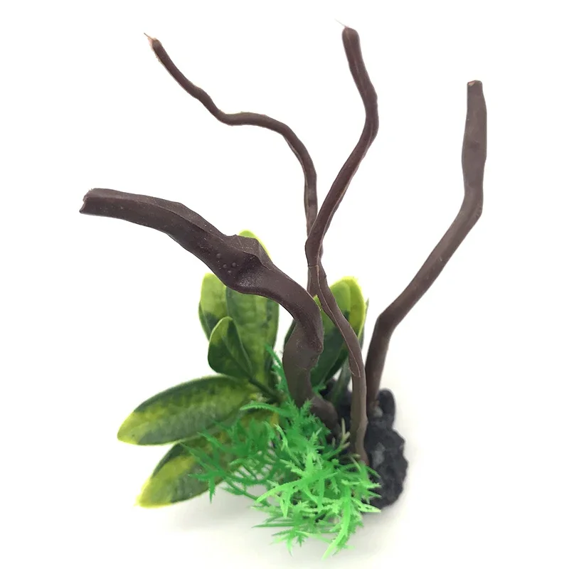 Simulated Fish Aquarium Decorations Nontoxic Decorative Artificial Wood Water Ornament Plant Aquarium Plants Grass Accessories