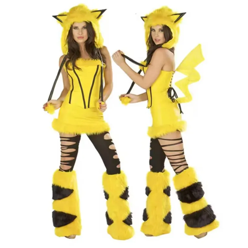 Disfraz de Halloween para Mujer, Disfraz de Gato o Zorra, Traje de Animal Peludo, Disfraz para Fiesta Temática de Club Nocturno, Disfraz para Juego de Roles, Ropa para Carnaval