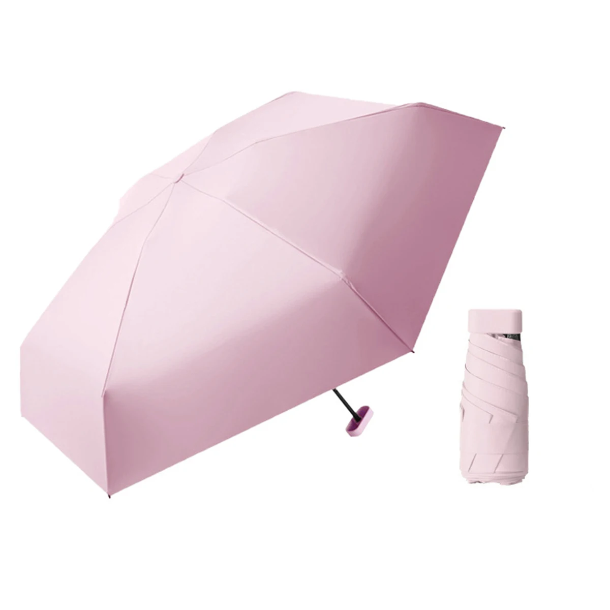 Mini Umbrella Small Travel Umbrella with Case Ultra-Portable Anti-UV Umbrella Compact Pocket Rainproof Windproof Umbrella