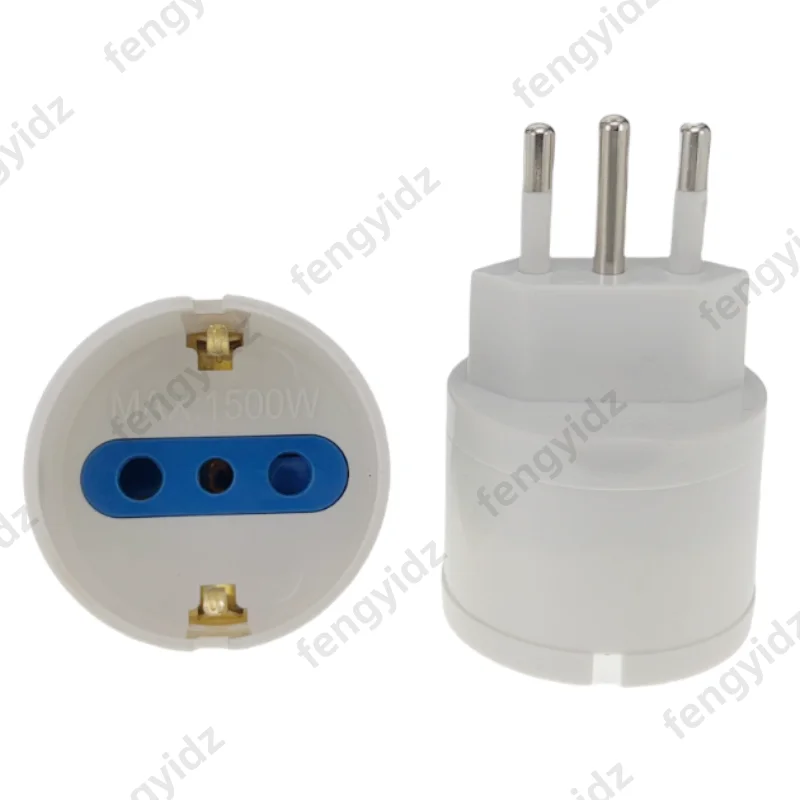 3PCS 1500W Europe Germany to Italy Travel Adapter 10A 250V Power Plug Converter for Italy Syria Uruguay Chile Electrical Socket