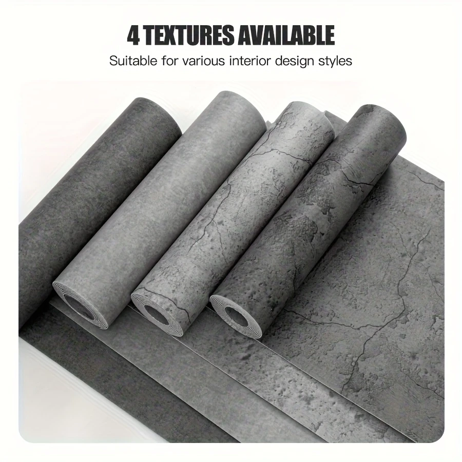 Self-Adhesive Vinyl Wallpaper 3M×40cm Concrete Texture Thickened Foam Wall Panels for Interior Decor Waterproof Wall Stickers