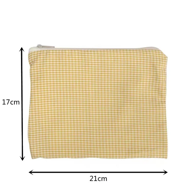 Large Capacity Cute Plaid Travel Cosmetic Lipstick Portable Storage Bag Toiletry Kit Women Makeup Handbags Organizer Pouch Bags