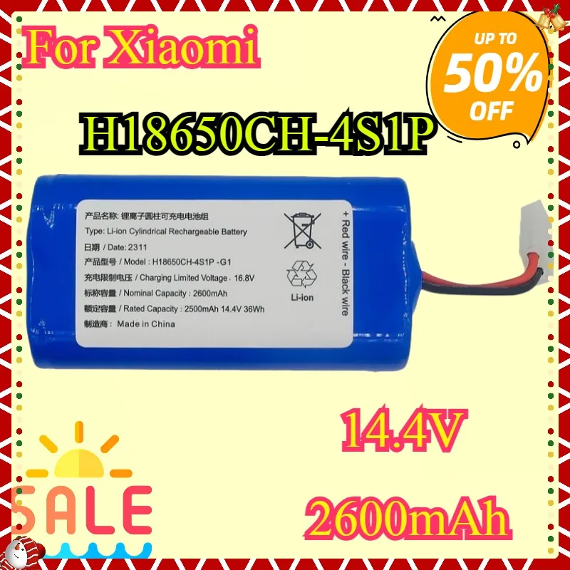 

New High Quality Replacement Battery H18650CH-4S1P for Xiaomi Mijia Mi Sweeping Mopping Robot Vacuum Cleaner G1 2600mAh