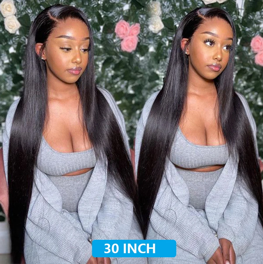 28 30 inch 6x4 4x4 Pre-Cut Glueless Wig Human Hair Ready To Wear Straight Glueless Wigs Pre-Plucked Top Brazilian Wigs for Women