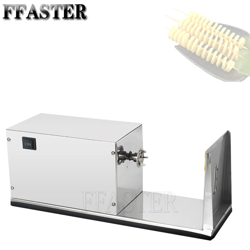 

220V Commercial Electric Spiral Potato Slicer- Semi-Automatic Stainless Steel Twist Chips Machine for Snack Bar