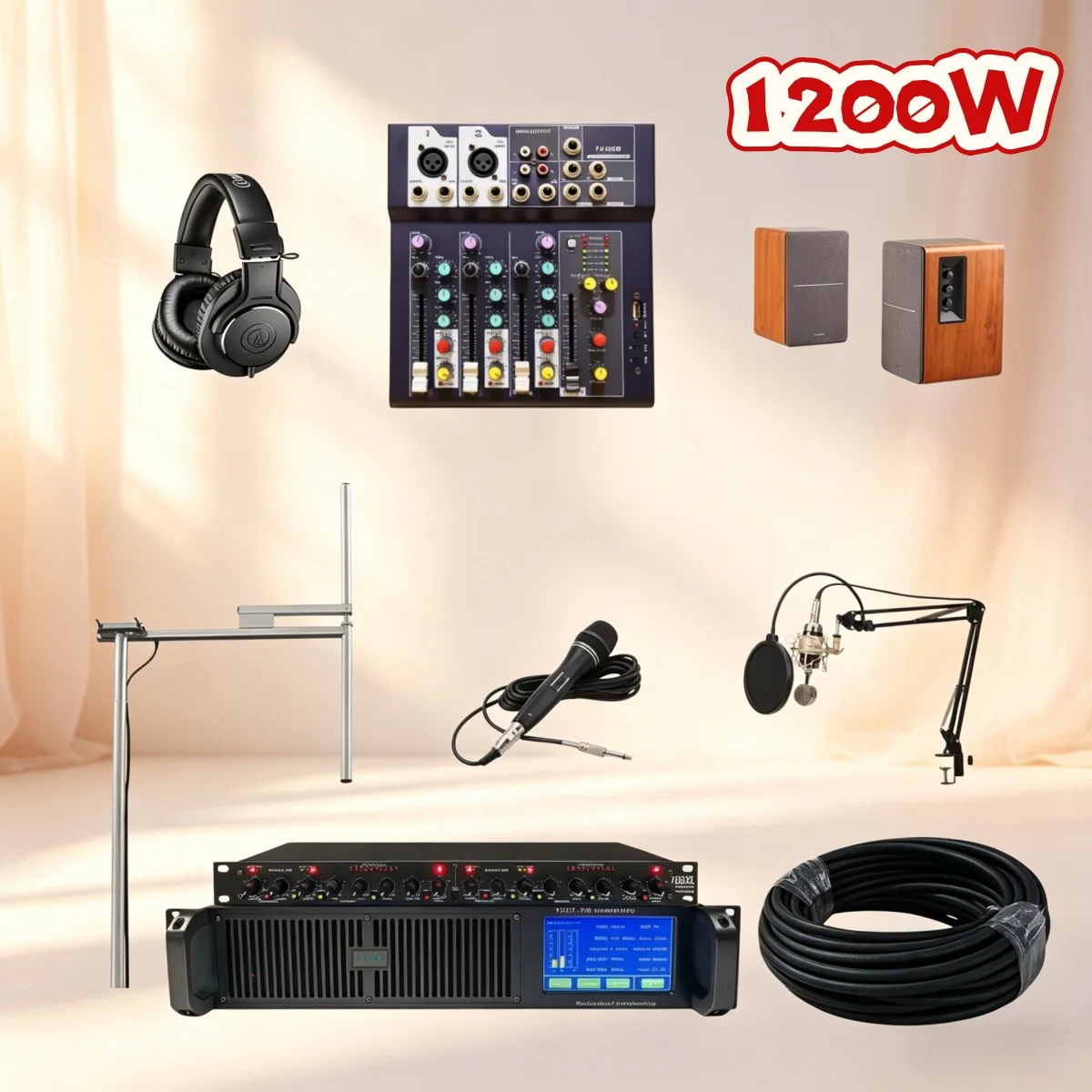 School YXHT-1, 1.2KW(1200W) FM Transmitter Full Solution Kit, Graduation Ceremony PA, Complete System, Stable Performance