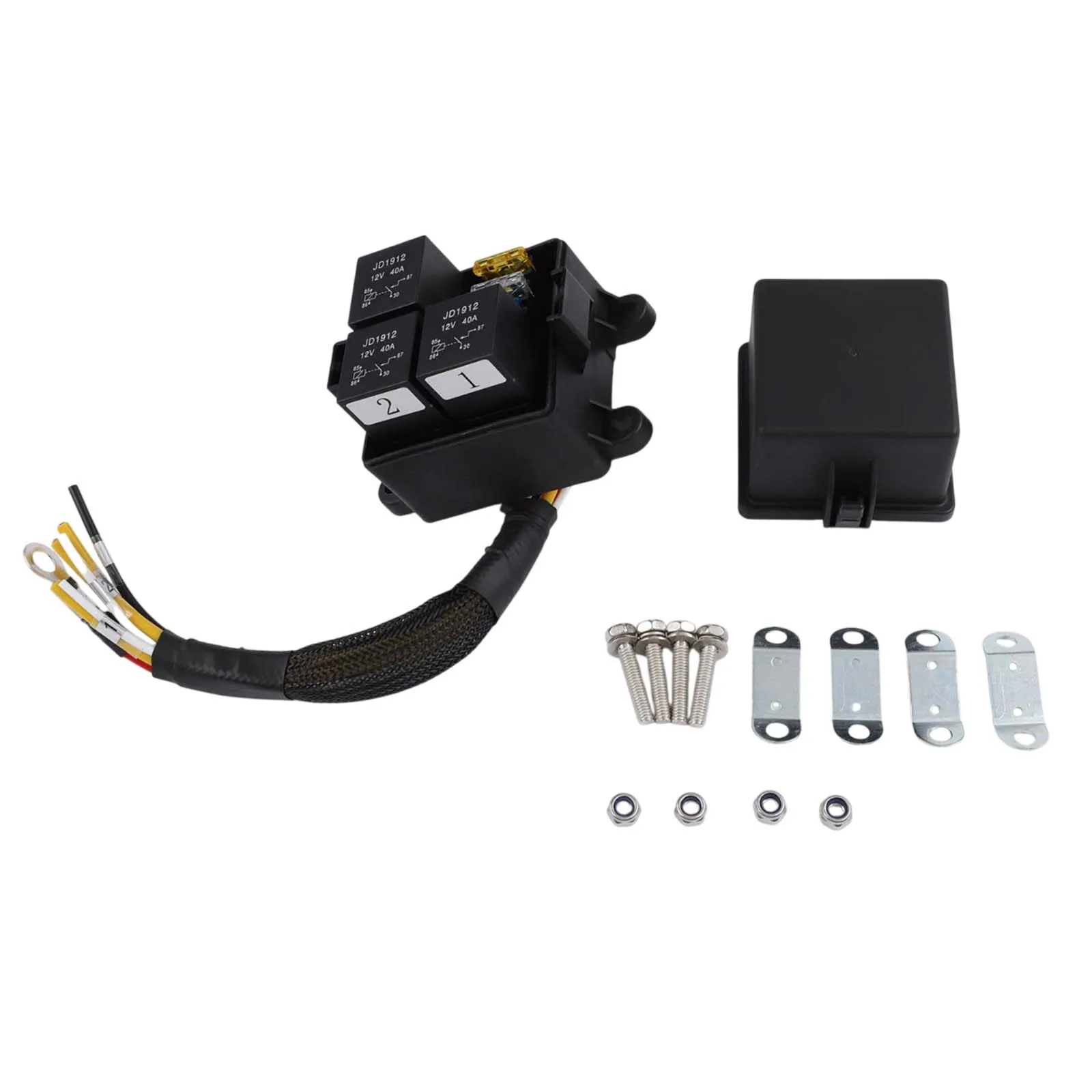 12V 3 Way Fuse Relay Box 4 Pin 5 Pin 40Amp IP65 Waterproof For Car Truck SUV RV Boat Electrical System Protection Accessories