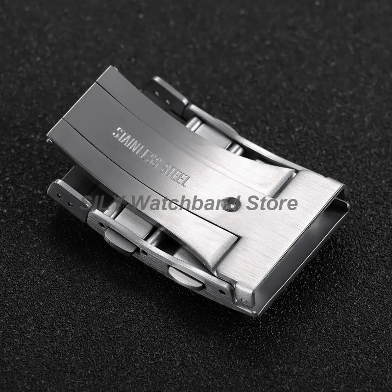 Watch Clasp Buckle 18mm 20mm22mm 316L Stainless Steel Adjustable Watch Button Brushed Extendable Metal Buckles Watch Accessories image 3