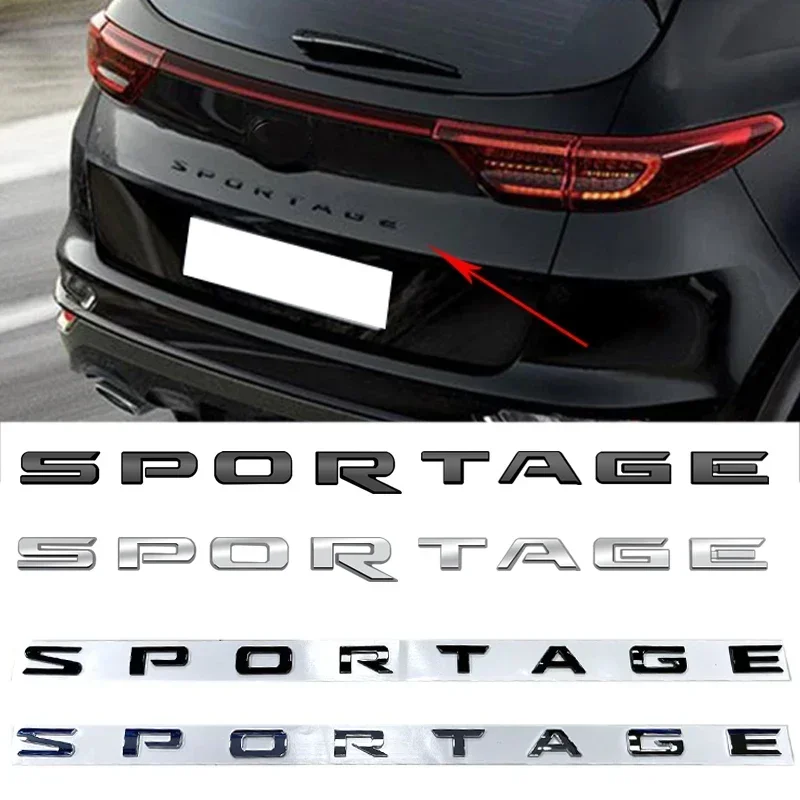 Car ABS Sportage Letters Emblem Rear Trunk Badge Sticker Decal for Kia Sportage Optima Soul Sorento Niro Forte K3 Accessories