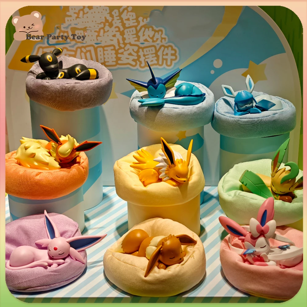 Pokémon Eeveelutions Sleeping Series Blind Box – Eevee & Sviluppi Personaggio da collezione | Scatola a sorpresa con figura casuale | Simpatico Mini personaggio Pokémon da collezionare e decorare