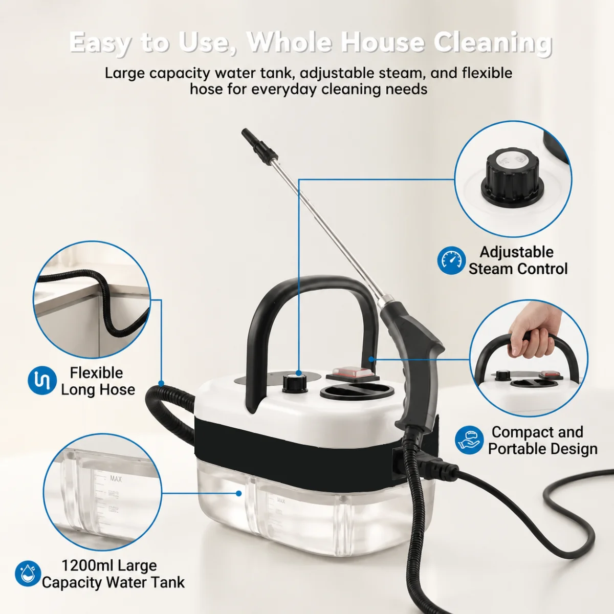 2500W High-Temperature Steam Cleaner 7
