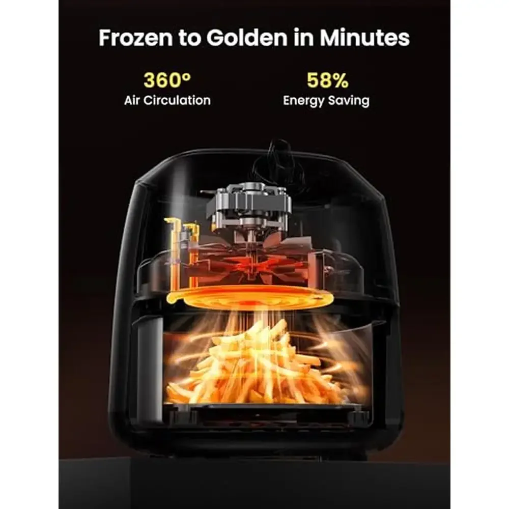 مقلاة هوائية مدمجة 2.2QT، 12 خيارًا للقائمة، مؤقت وتحكم في درجة الحرارة 180-400 ° F Dishwasher-Safe Rapid Air Circulation Tech توفير المساحة