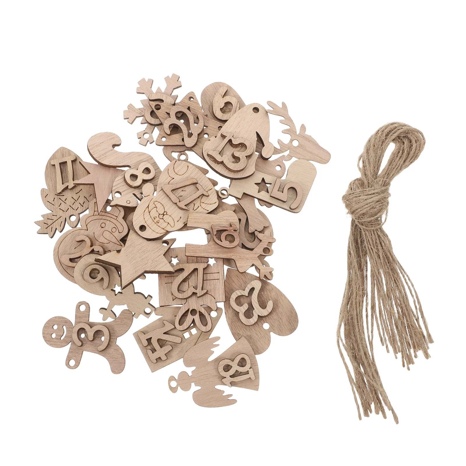 

24Pcs Christmas Wooden Label Calendar Pendents Hanging Bag Decoration Xmas Tree Hanging Ornaments Xmas Gift Decor