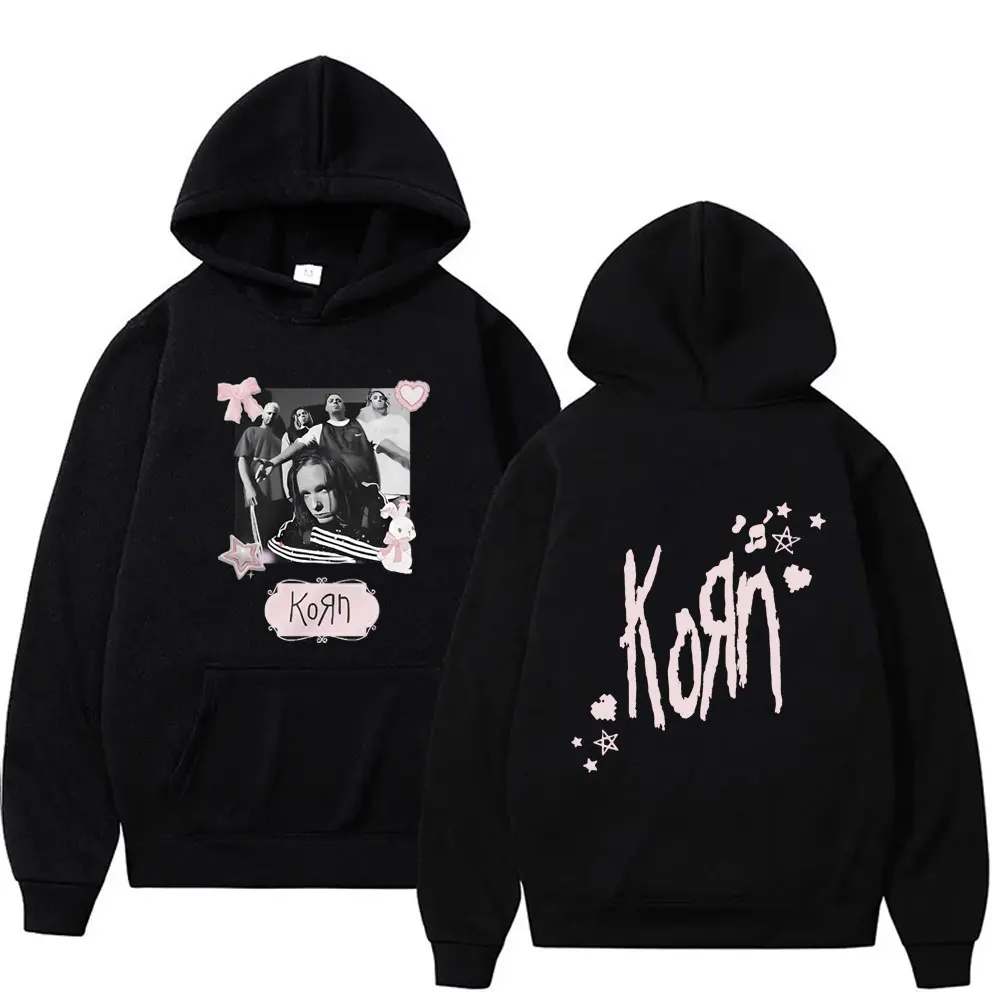 

Rock Band Korn Vintage Fleece Cotton Hoodie Men's Funny Kawaii Cute Pink Merch Pullover Male Alternative Nu Metal Music Hoodies