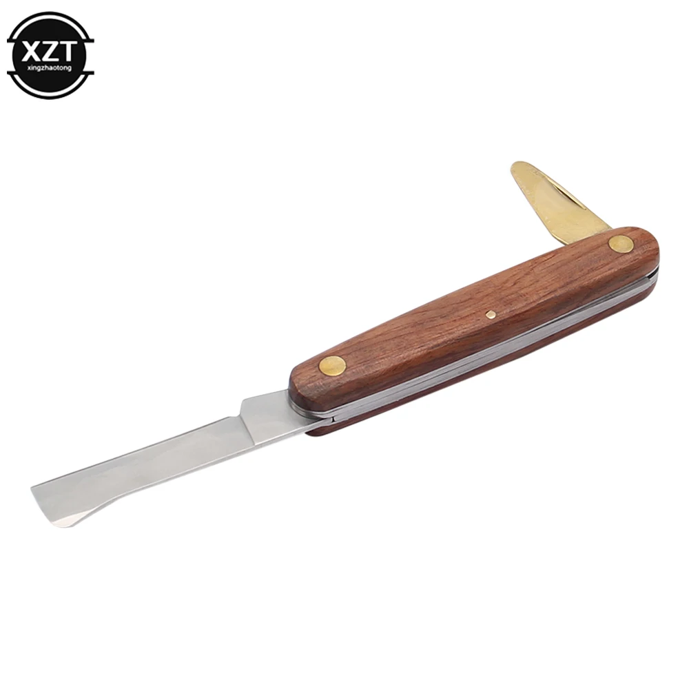 Plant Grafting Knife Grafting Tools Foldable Grafting Pruning Knife Professional Garden Grafting Stainless Steel Wooden Handle