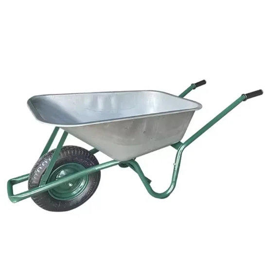 

Тачка строительная промышленная WB6414T, усиленная, стальная, грузоподъемность 120 кг, пневматическое колесо 4.00-8, пластиковый кузов