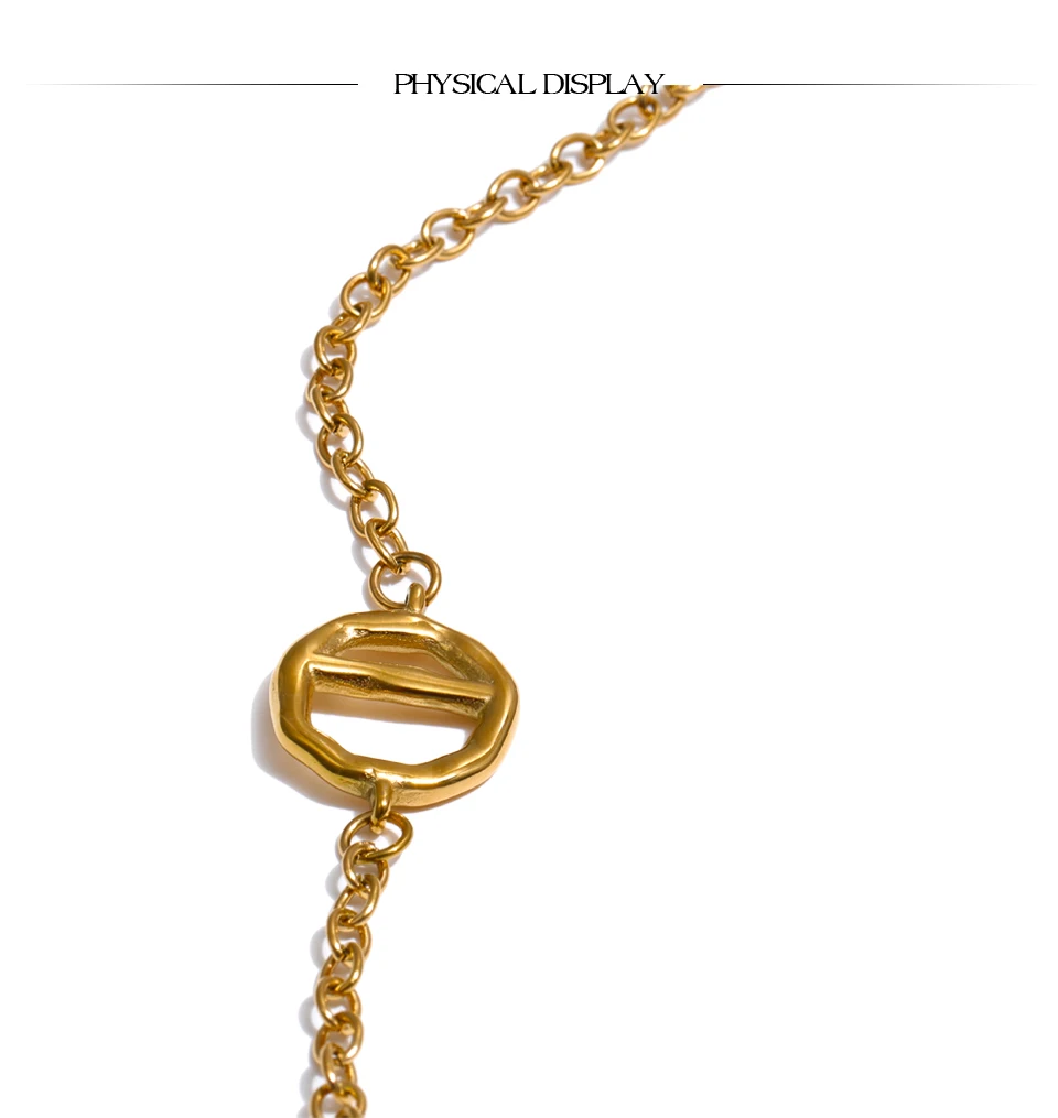 Yhpup 82 cm Kette aus 316L-Edelstahl mit Knebelverschlüssen, lange, unverwechselbare Halskette, fleckfreier, wasserfester Metallschmuck – Detail 3