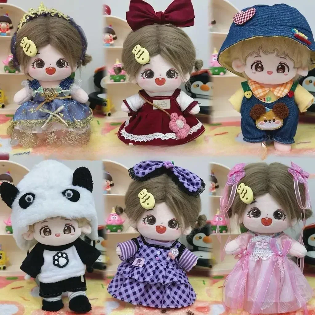 Mini Dresses Clothes for 20cm Cotton Doll Clothes Dolls Accessories Doll Dress Up Princess Court Style Dress Cute Plush Clothes