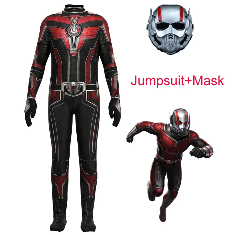 CySuperhero Ant Man زي الكبار الاطفال Quantumania تأثيري Antman و دبور قناع الهالوين خوذة بذلة ارتداءها Zentai Su
