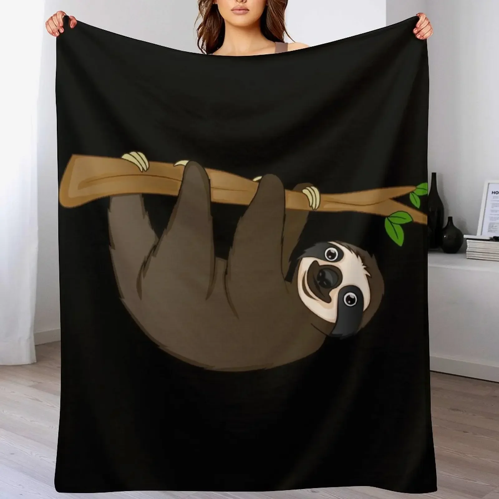 

Sweet sloth Throw Blanket warm for winter Decoratives Soft Plaid Blankets