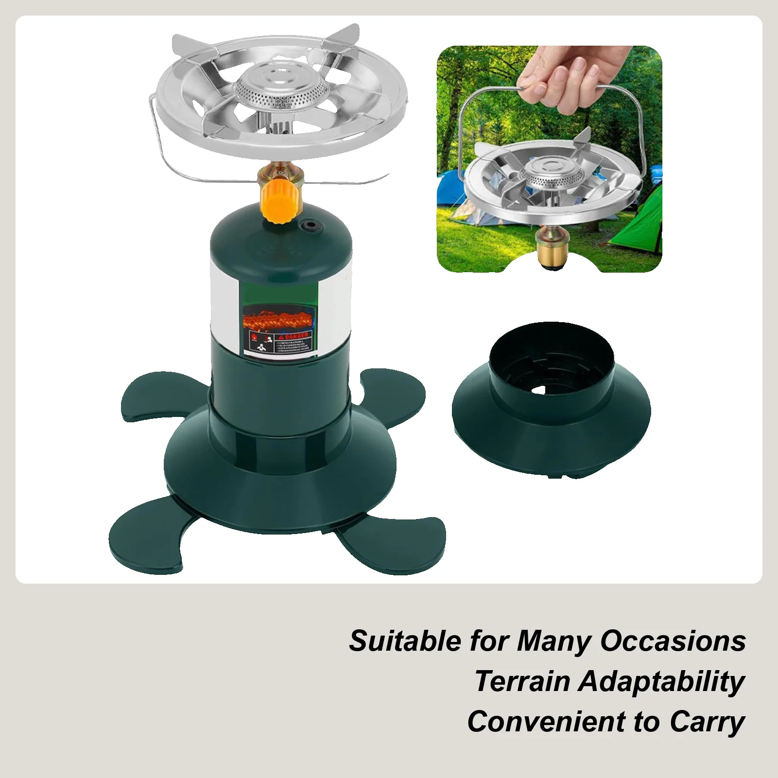 

Camping Stove Base Set Propane Stove Foldable Adjustable Flame Stand Stabilizer Support Backpacking Cooker Burner Base