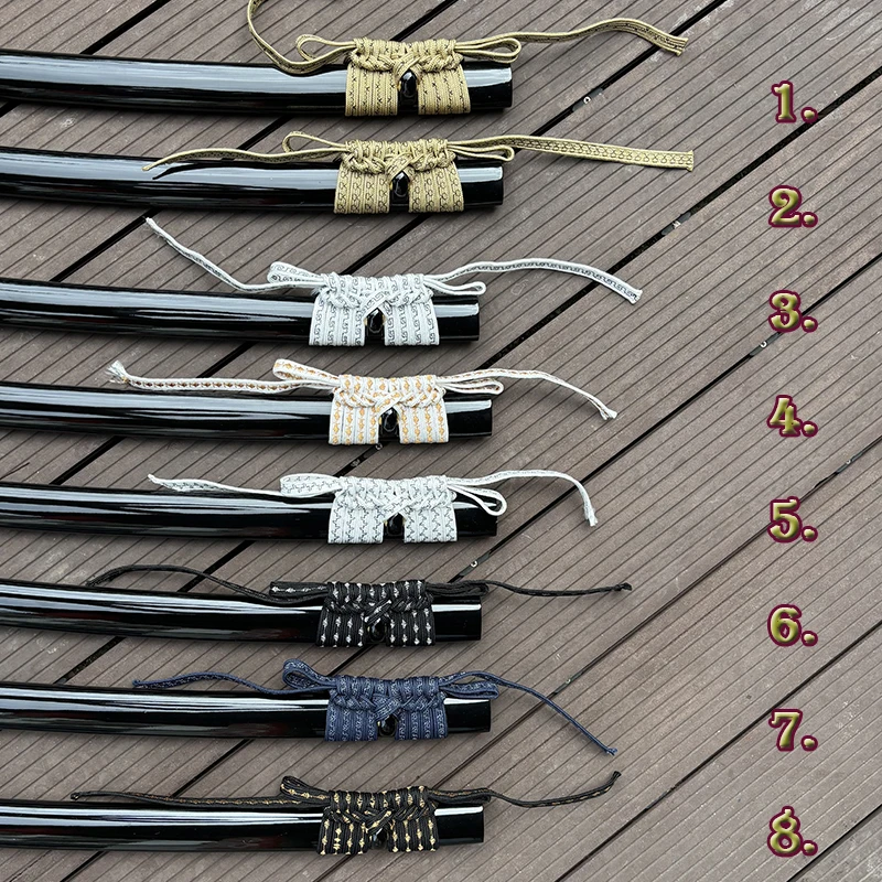 New Arrival Sageo Rope, Silk Material, Samurai Sword Scabbard,Japanese Katana Wooden Saya/Sheath, Metal Shitodom,Black Painting