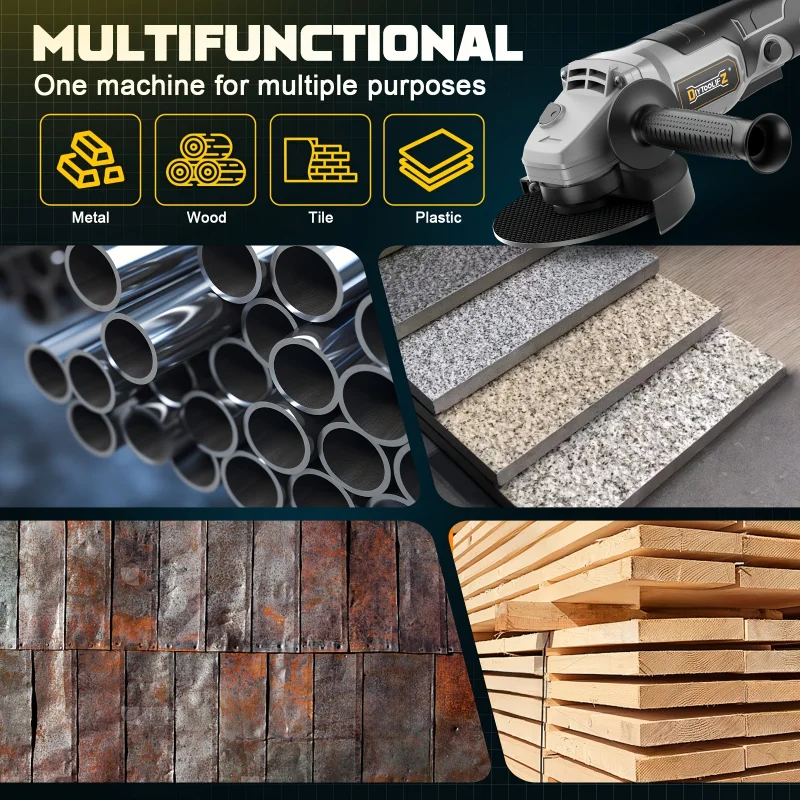 زاوية لاسلكية، بطارية AdaptationDewalt 20v، 8500 دورة/دقيقة، تلميع بدون فرش - محمل صغير 5/8-11 بوصة #4