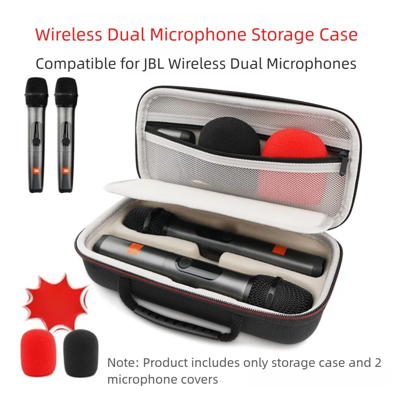 Spacious Shock Resistant Water Resistant Storage Bag for JBL Wireless Dual Microphone with Oxford Cloth Material