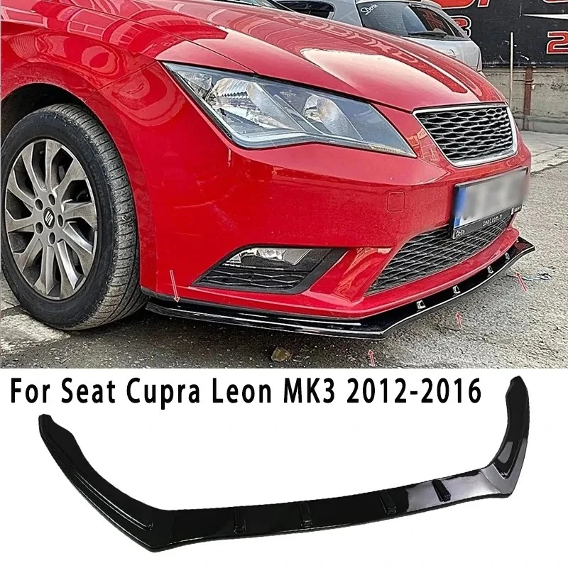 

For Seat Cupra Leon SC ST TDI S/S Seat leon Cupra MK3 2012-2016 Front Bumper Lip Splitter Spoiler Front Lip Chin Canard Spoiler