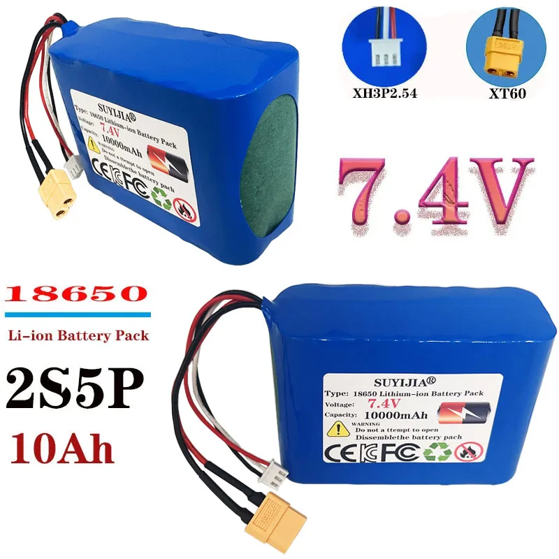 

2S5P 7,4 В 15A 18650 Lithium-Akku 10000 мАч Hochstrom-Hochleistungsbatterie для integriertes электрические стили BMS-UAV-Modellspielzeug
