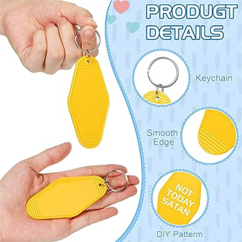 

B59A30Pcs Sublimation Keychain Blanks, Blank Hotel Keychains Bulks Rhombus Motel Keychain Blank with Ring for DIY Craft