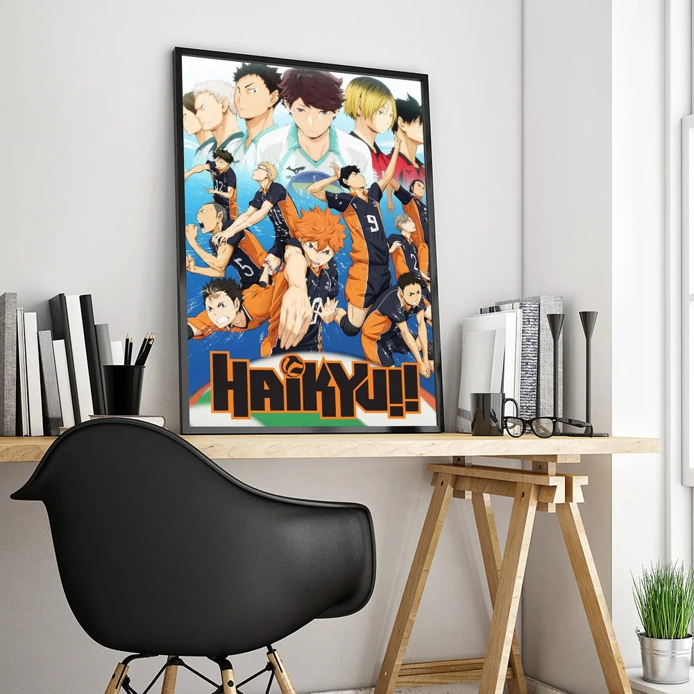 ¡Haikyuu! Póster de Anime de dibujos animados de Japón, pegatina de papel impermeable, cafetería, Bar, carteles, pegatinas de pared