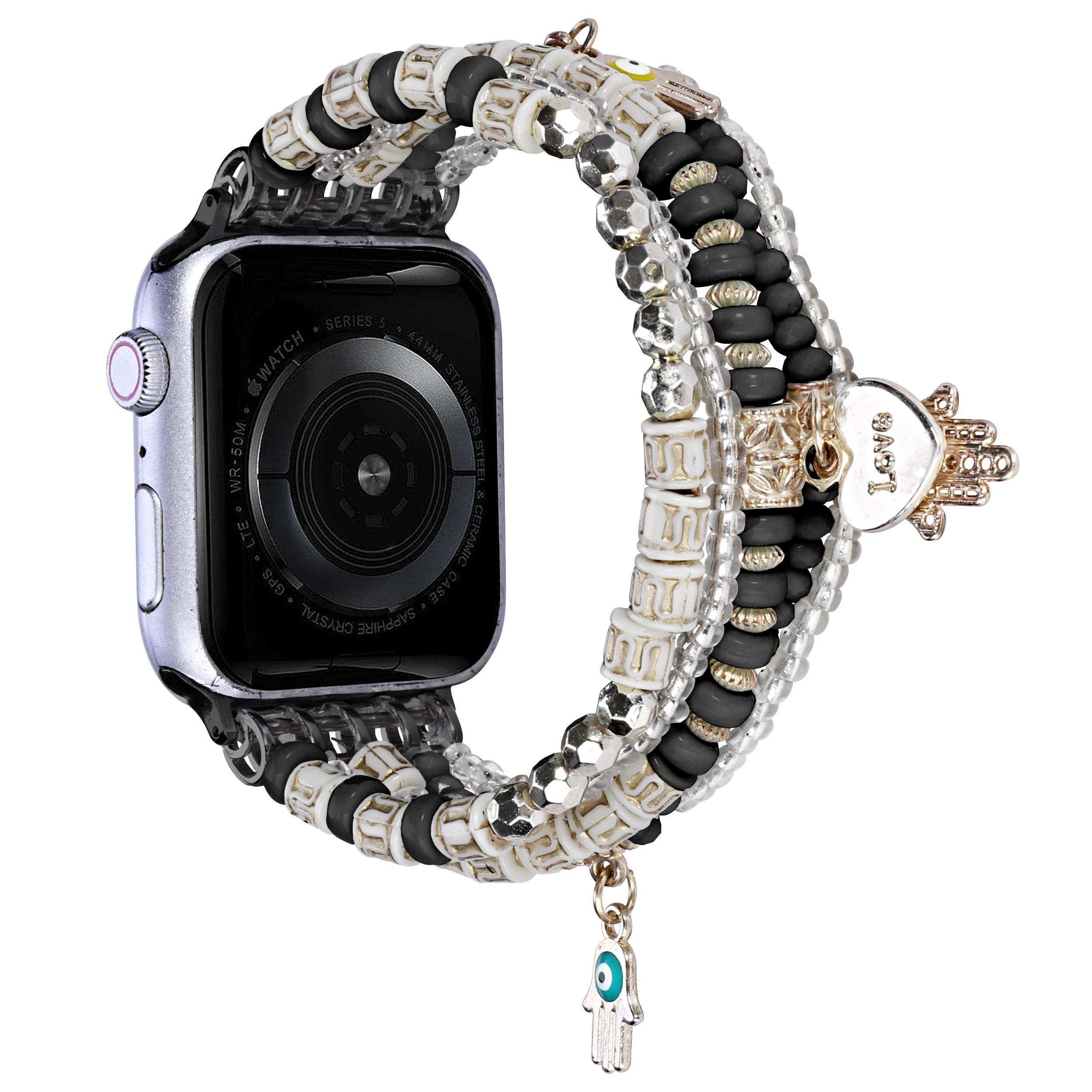Harsband voor Apple Watch-band 49 46 42 45 44 41 40 mm elastische kralen Boheemse armband voor iWatch 11 10 9 8 7 6 5 4 SE Ultra 3