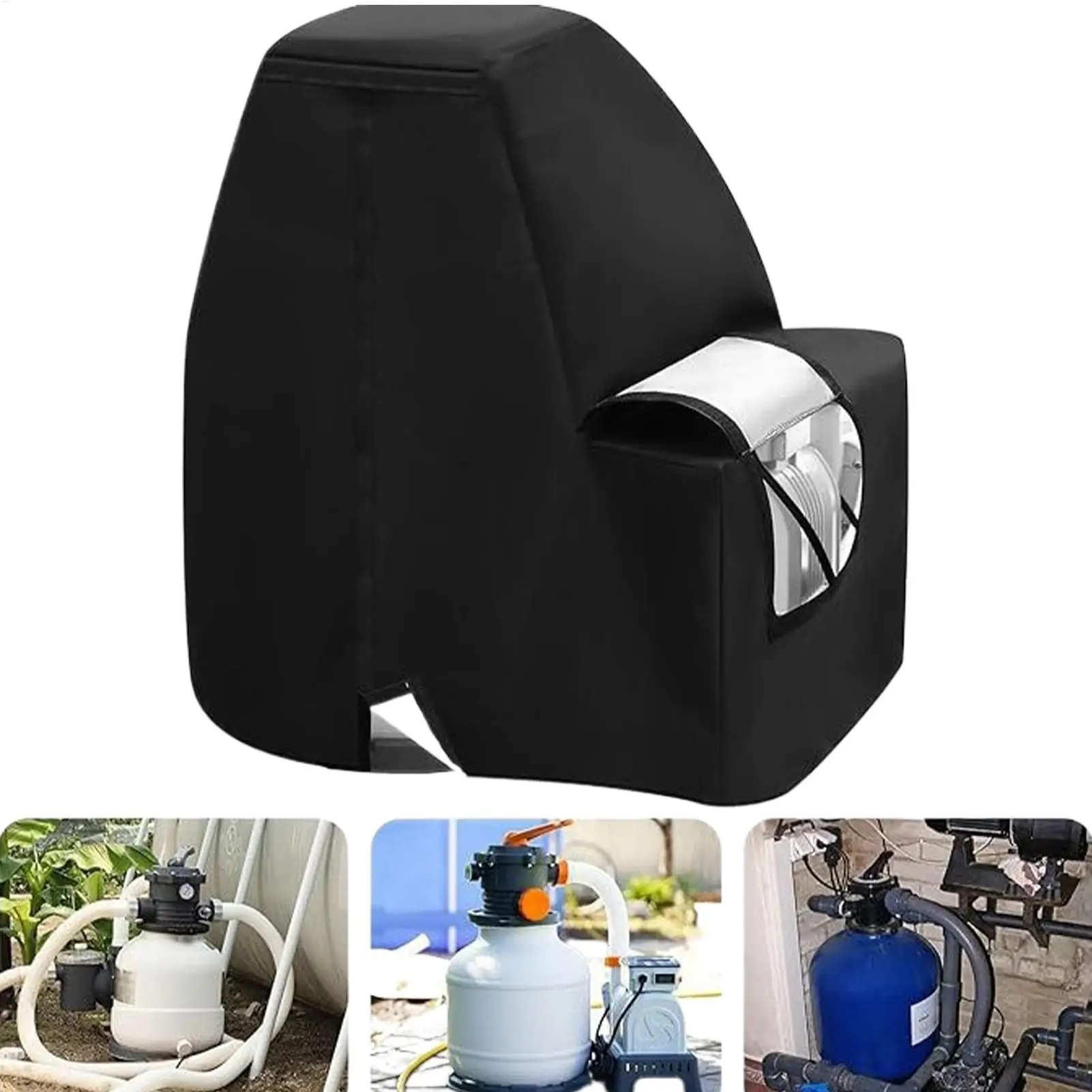 

Sand Filter Pump Cover Waterproof Anti-UV Sand Filter Cover Oxford Fabric Sand Pool Pump Cover UV Resistant Zipper Design