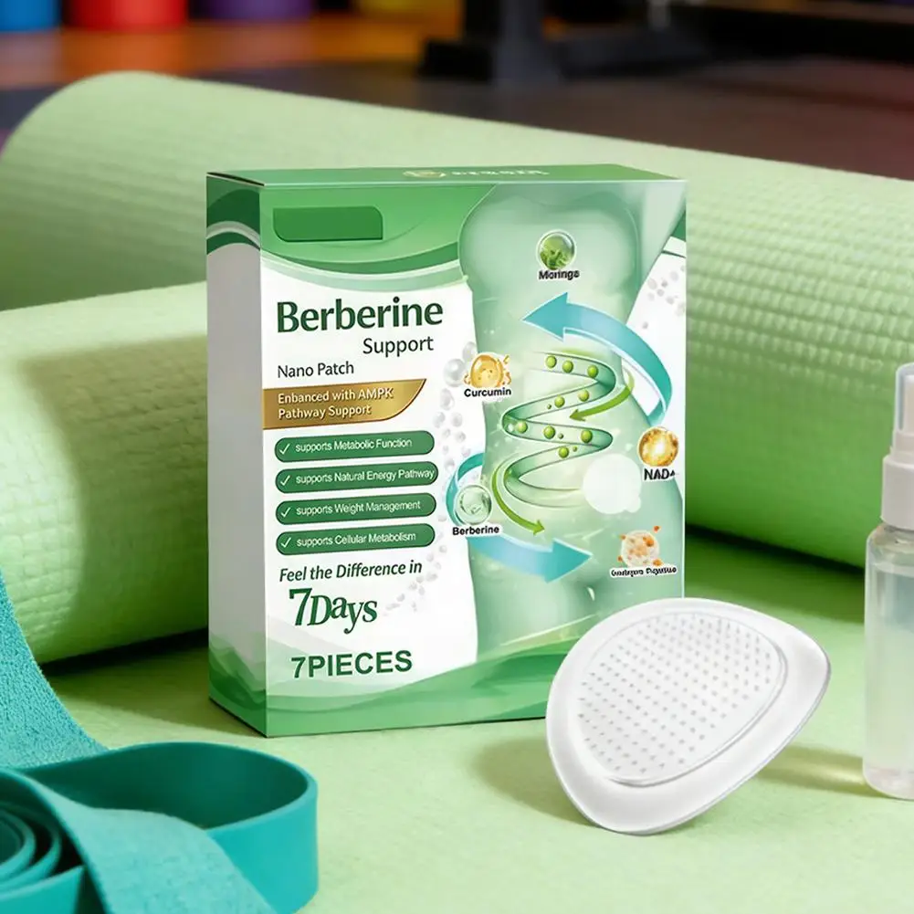 Parche Nano de Berberina con Moringa, Curcumina, NAD+, Péptidos de Colágeno, Apoyo al Camino AMPK, Función Metabólica y Control de Peso