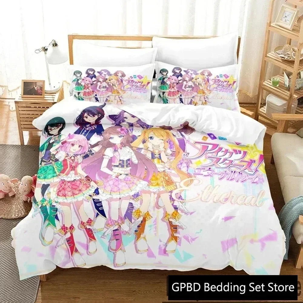 Luxury New 3D Print Anime Aikatsu Bedding Set Duvet Cover Bed Set Quilt Cover Pillowcase king Queen Size Boys Adult Bedding Set