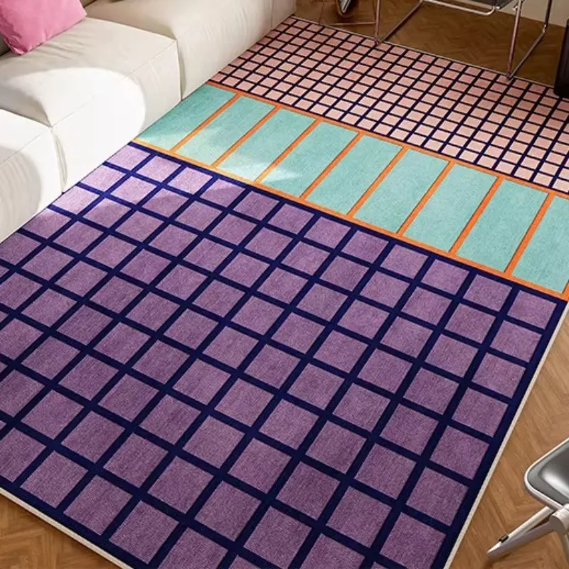 

Современный ковер для гостиной с геометрическим абстрактным дизайном в стиле дофаминовой эстетики, креативный художественный коврик для спальни, декор для дома, коврики для гардеробной.