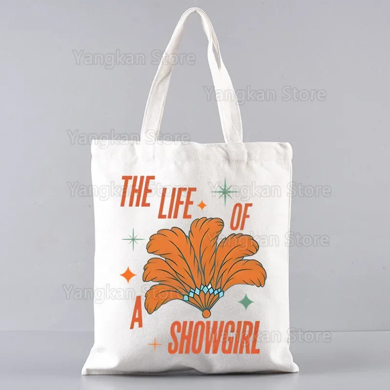The Life of A Showgirl Handbags Custom Canvas Tote Bag Print Daily Use Reusable Travel Casual Shopping Bag