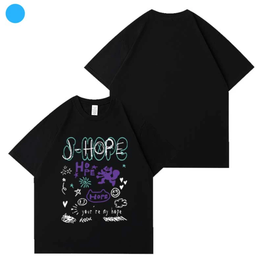 HopeOnTheStage World Tour Singing J-HOPE Тот же футболка с короткими рукавами из чистого хлопка для мужчин и женщин одинаковые повседневные Harajuku