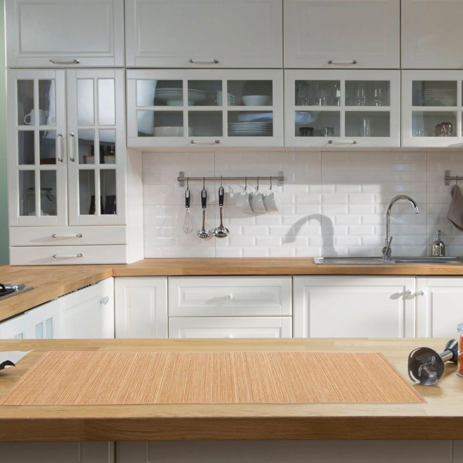 

Bamboo Placemats Cuttable Tea For Tea Room Study Washable Non-Slip Bamboo Table Runner Rustic Sushi