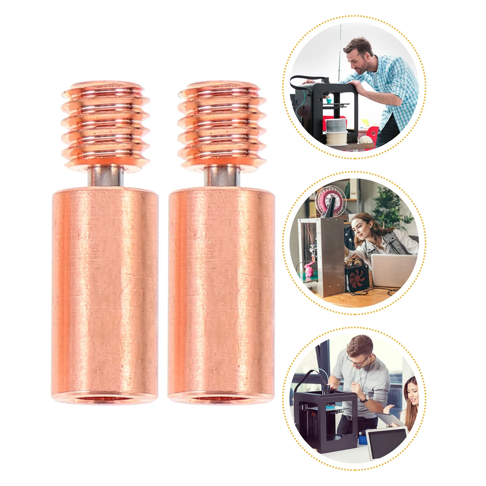 

2 шт. термозапорные втулки из медного сплава (биметаллические) для 3D-принтеров, предотвращающие засорение, запчасти для 3D-принтеров